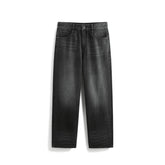 Men's Washed Cotton Wide-Leg Jeans